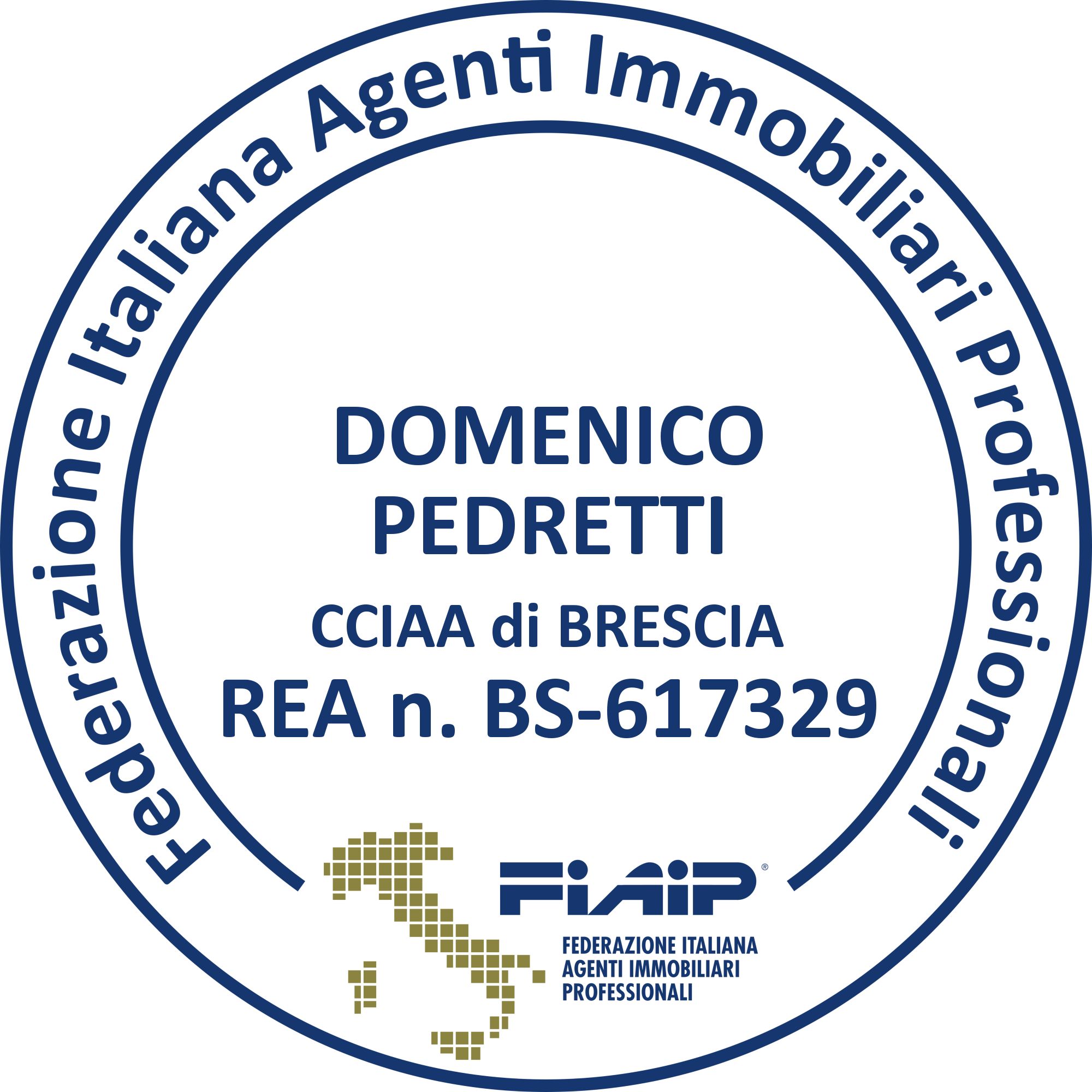 Timbro professionale Domenico Pedretti associato FIAIP